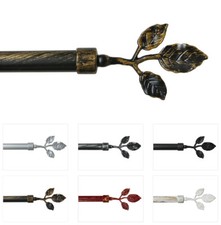 Bastone tenda foglie estendibile 120-210 o 160-300 asta ferro anelli supporti