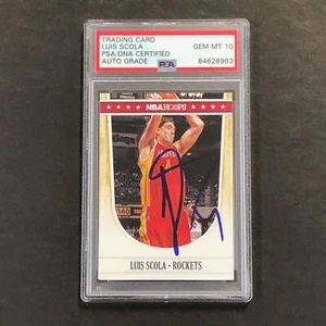 2011-12 Panini NBA Hoops #75 Luis Scola Signed Card AUTO 10 PSA/DNA Slabbed Rock - Picture 1 of 2