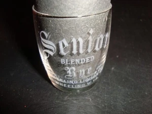 Circa 1900 Senior Blended Rye Etched Shot Glass, Wheeling, WV - Picture 1 of 1
