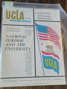 1960 NOVEMBRE UCLA BRUINS RIVISTA ALUMNI JOHN KENNEDY NIXON BILL KILMER LEGNO - Foto 1 di 1