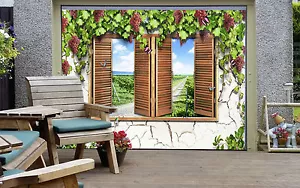 3D Fenster Weinrebe 467 Garage Tür Wand Druck Abziehbild Wand Dekor AJ WALL - Picture 1 of 6