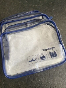 3PC Transparent Travel Bag Set Airport Cosmetic Makeup Toiletry Clear Wash🎁 - Picture 1 of 7