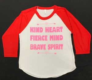 Graphic T-Shirt American Apparel Kind Heart Fierce Mind Brave Spirit Size 12 - Picture 1 of 4