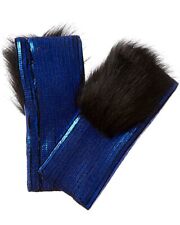 Adrienne Landau Metallic Gloves Women's Blue