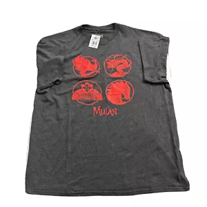 Disney Mulan T-shirt Grey Red NEW (with tags) Cotton/Poly Adult XL S/S NEW Shirt - Picture 1 of 12