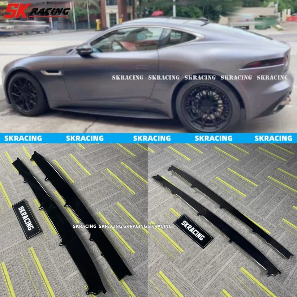 真品碳纤维侧裙侧裙唇罩适合捷豹 F 型 2014-2020 — 第 1/4 张图片