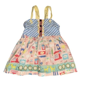 Matilda Jane Knot Tank Top In The Kitchen Baking Cat Sweet Blue Gingham 10 - Picture 1 of 9