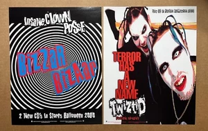Póster promocional de 2 caras Insane Clown Posse ICP y Twiztid 8,5 x 11 Bizzar Bizaar COMO NUEVO - Imagen 1 de 3