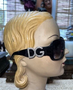 Dolce & Gabbana BLACK and SILVER LARGE LOGO Rhinestone Sunglasses DG 4005-B - Picture 1 of 8
