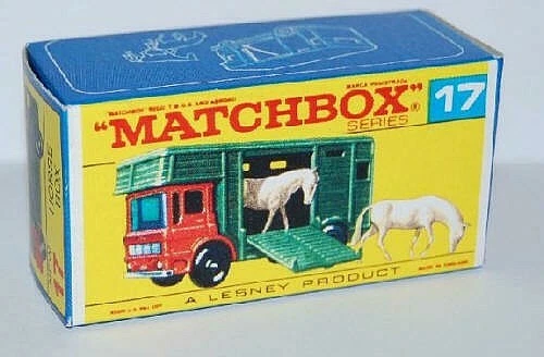 Matchbox Lesney No 17 LEYLAND HORSEBOX Empty Repro style F Box - Image 1 of 1