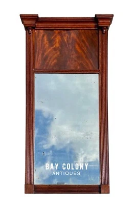 Antique Federal Mahogany Wall Mirror - Rare Mahogany Panel - Image 1 of 4