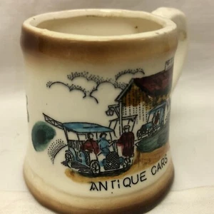 Vintage Six Flags Souvenir Porcelain Miniature Cup Antique Cars - Picture 1 of 7