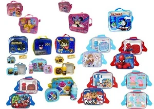 3 piece Lunch Bag Boys Girls Kid Character Disney Insulated Set School Food Box - Picture 1 of 19