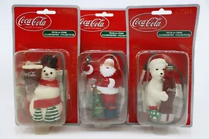 Coca-Cola Trim A Tree Illuminated Christmas Ornaments Santa Snowman Bear Bottle - Picture 1 of 22