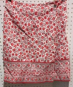 Charter Club Skirt Size 10 Red Floral Wrap Lined Button - Picture 1 of 4