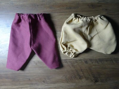 Vintage Puppenkleidung 2 Hosen Länge: 16 und 20 cm wie abgebildet (10207) - Bild 1 von 4