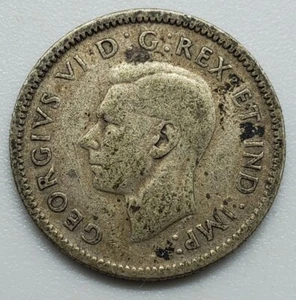 1943 George VI Silver Dime 10 Cent Coin Canada #1 - Picture 1 of 2