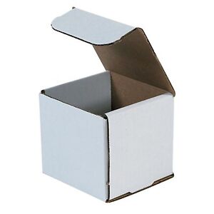 50- 4x4x4 White Corrugated Carton Cardboard Packaging Shipping Mailing Box Boxes