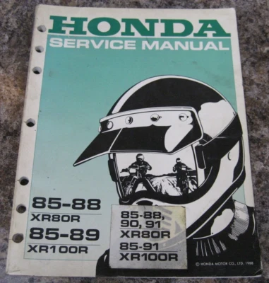 Manual de mantenimiento de reparación de servicio HONDA usado OEM 1985-1991 XR80R XR100R (61GN104 Foto 1 de 3