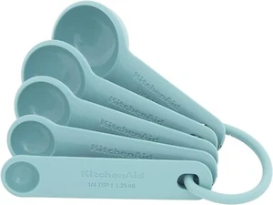 KitchenAid Measuring Spoons, Set Of 5, Aqua Sky 5.47 x 1.73 x 2.28 inches - Picture 1 of 5