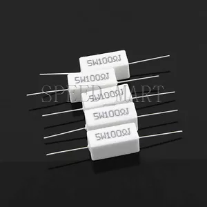 5 piezas Resistencia de Potencia de Cemento de Cerámica 5W 100 ohmios - Imagen 1 de 4