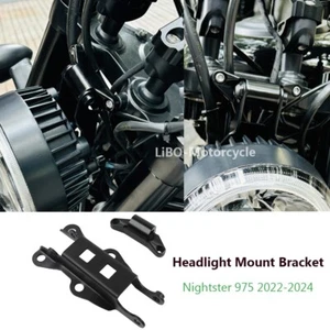 For Harley Nightster 975 RH975S 2022 2023 2024 Black Headlight Mount Bracket Kit - Picture 1 of 10
