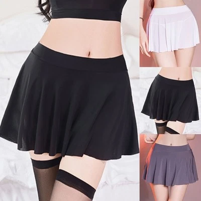 Hohe Taille Minirock Nylon Transparent Eine Linie Freie Größe Weiblich - Bild 1 von 4