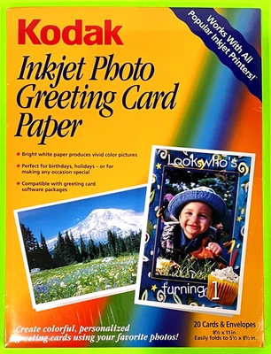 NEW KODAK INKJET PHOTO GREETING CARD PAPER - Image 1 of 2