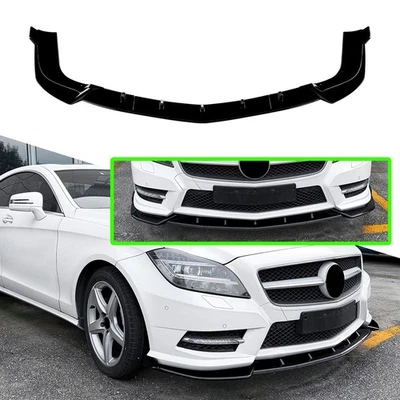 Front Bumper Spoiler Lip Splitter For Mercedes Benz CLS C218 2011-2013 ABS Black - Imagen 1 de 4