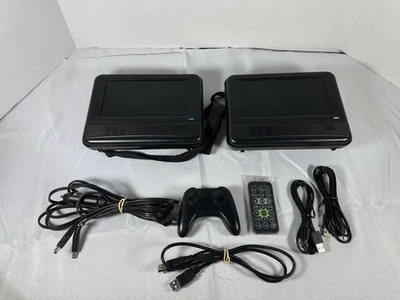 RCA Dual Screen Portable DVD Player System w/ Remote, Controller, Cords – Tested - Image 1 of 4