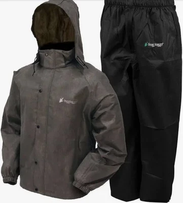 Frogg Toggs Men's 3XL All Sport Jacket/ Pants Suit. Stone Jacket/Black Pants - Image 1 of 4