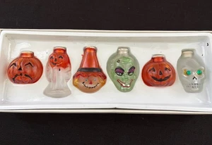 Vintage alte Welt Halloween Glas Licht Abdeckungen Kürbis Geist Ghul Vogelscheuche Totenkopf - Bild 1 von 7