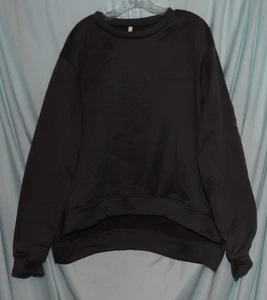 Dark Gray Round Neck LS Fleece Lined High Low Sweatshirt Women's Size XL - Picture 1 of 3