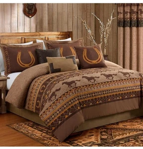 Chezmoi Collection Sedona 7-Piece Southwestern Wild Horses Microsuede Bedding - Picture 1 of 8