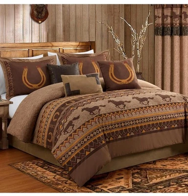 Chezmoi Collection Sedona 7-Piece Southwestern Wild Horses Microsuede Bedding - Image 1 of 4