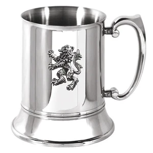 Personalised 16oz Rampant Lion Stainless Steel Tankard - FREE ENGRAVING - Picture 1 of 2