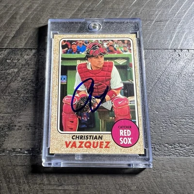 Christian Vazquez Signed In Person Auto 2017 Heritage #695 Topps Boston Red Sox - Image 1 of 4
