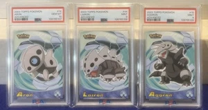2003 Topps Pokemon Advanced Aron/Lairon/Aggron PSA 10/9/9 Sequential Grades - Picture 1 of 2