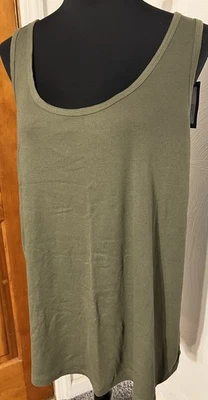 Camiseta sin mangas Universal Thread Goods para mujer 3X nueva con etiquetas verde oliva acanalada Foto 1 de 4