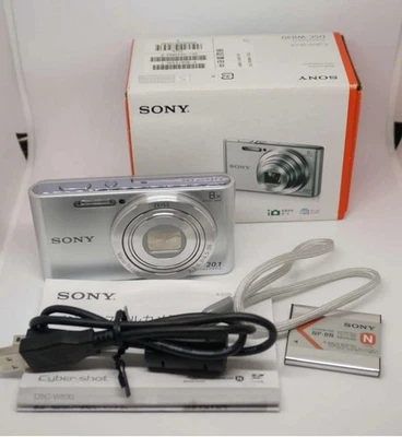 Open Box - Sony Cyber-Shot DSC-W830 20.1 MP Camera - SILVER - Image 1 of 3