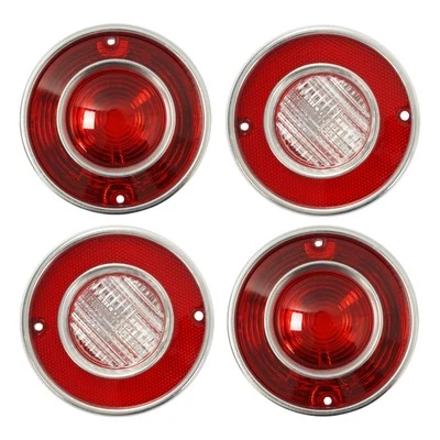 4PCS Rear Tail Lights Backup Lights Red Lens For 1975-1979 Chevrolet Corvette C3 - Image 1 of 4
