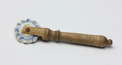 Antique German Dollhouse Blue White Porcelain Pastry Crimper Kitchen Miniature - Image 1 of 4