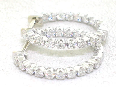 Brillant Creolen 585 Weißgold 14Kt  38 Brillanten total 0,51ct Top Wesselton Si - Bild 1 von 4