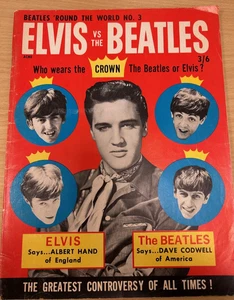 Beatles Round the World No 3 Elvis vs The Beatles Magazine Summer 1965 - Picture 1 of 7