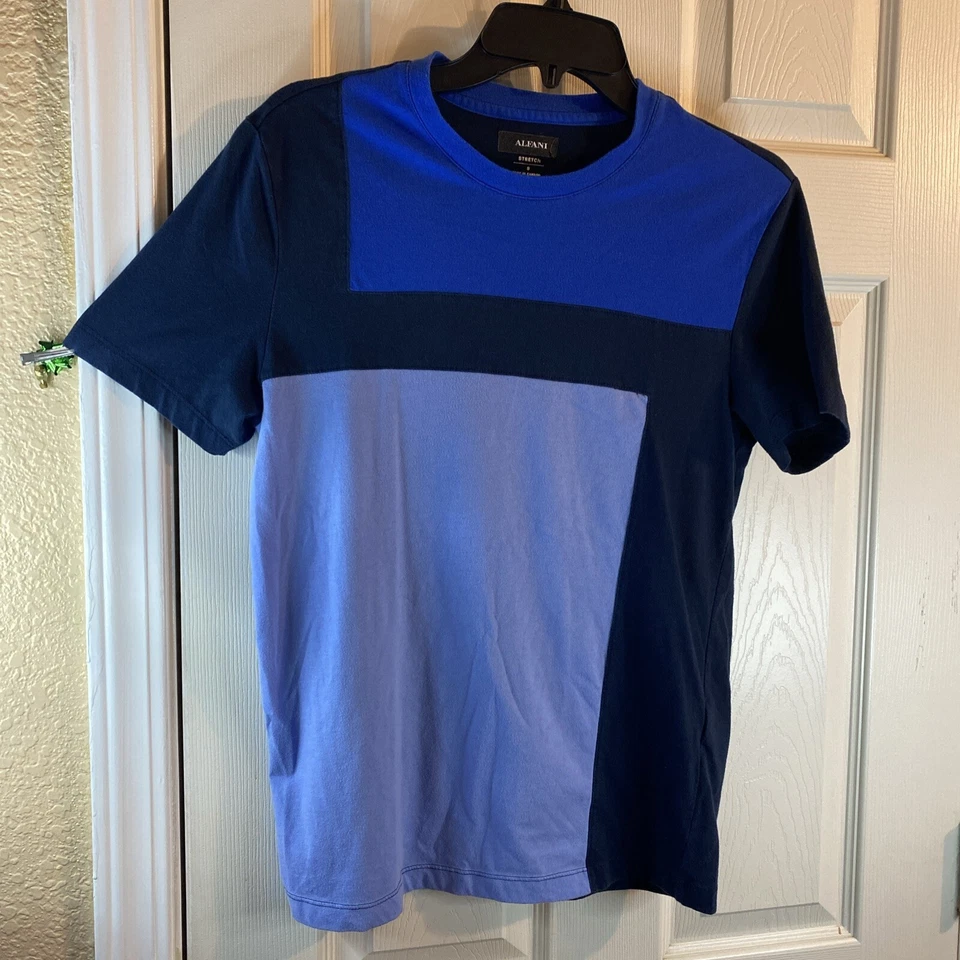 Alfani Para Hombres S PEQUEÑA T-Shirt Camiseta Geométrica Elastizada Adulto Calce Cómoda Delgada Informal  Foto 1 de 4