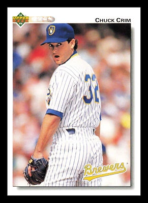 Chuck Crim #496 1992 Upper Deck Milwaukee Brewers - Image 1 of 2