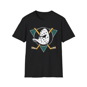 Anaheim Mighty Ducks Distressed - Unisex Softstyle T-Shirt - Picture 1 of 7