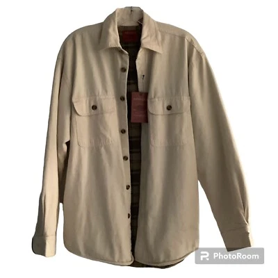 Arrow Ropa de Trabajo Franela Forrada Algodón Pesado Beige Camisa Chaqueta Hombre’s Pequeña Nueva con Etiquetas Foto 1 de 4