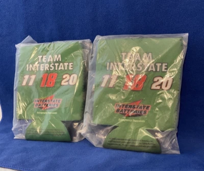 Team Interstate 11* 18* 20 Interstate Batteries NASCAR Can Bottle Koozie Cooler - Image 1 of 4