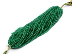 4-5MM Green Russian Emerald Smooth Rondelle Beads Prosperity Gemstone 12" Strand - Picture 1 of 7